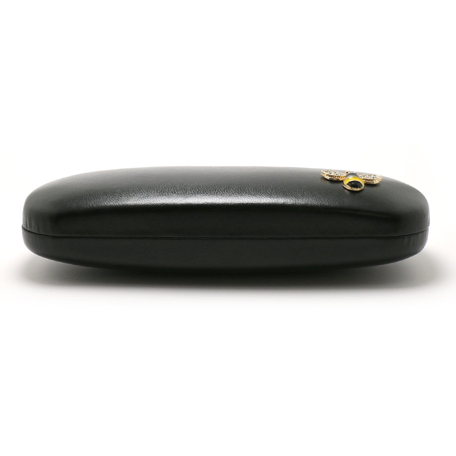 Crystal Bees Glasses Case Specs Reading Glasses Hard Case Black Leather Covered