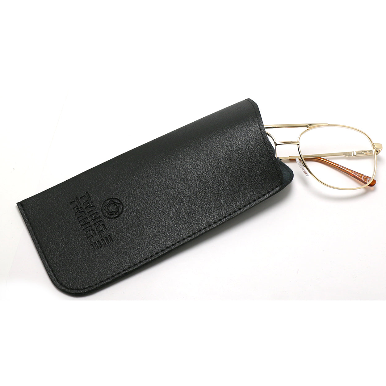 TWINKLE TWINKLE Logo Brand Black Leather Pouch