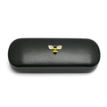 TWINKLE TWINKLE Pink&White or Yellow&Black Bee Crystals Black Leather Covered Honeybee Diamonds Glasses Case Hard Shell Eyeglasses Bee Case Protective for Men&Women Girl&Boy Gift Manchester